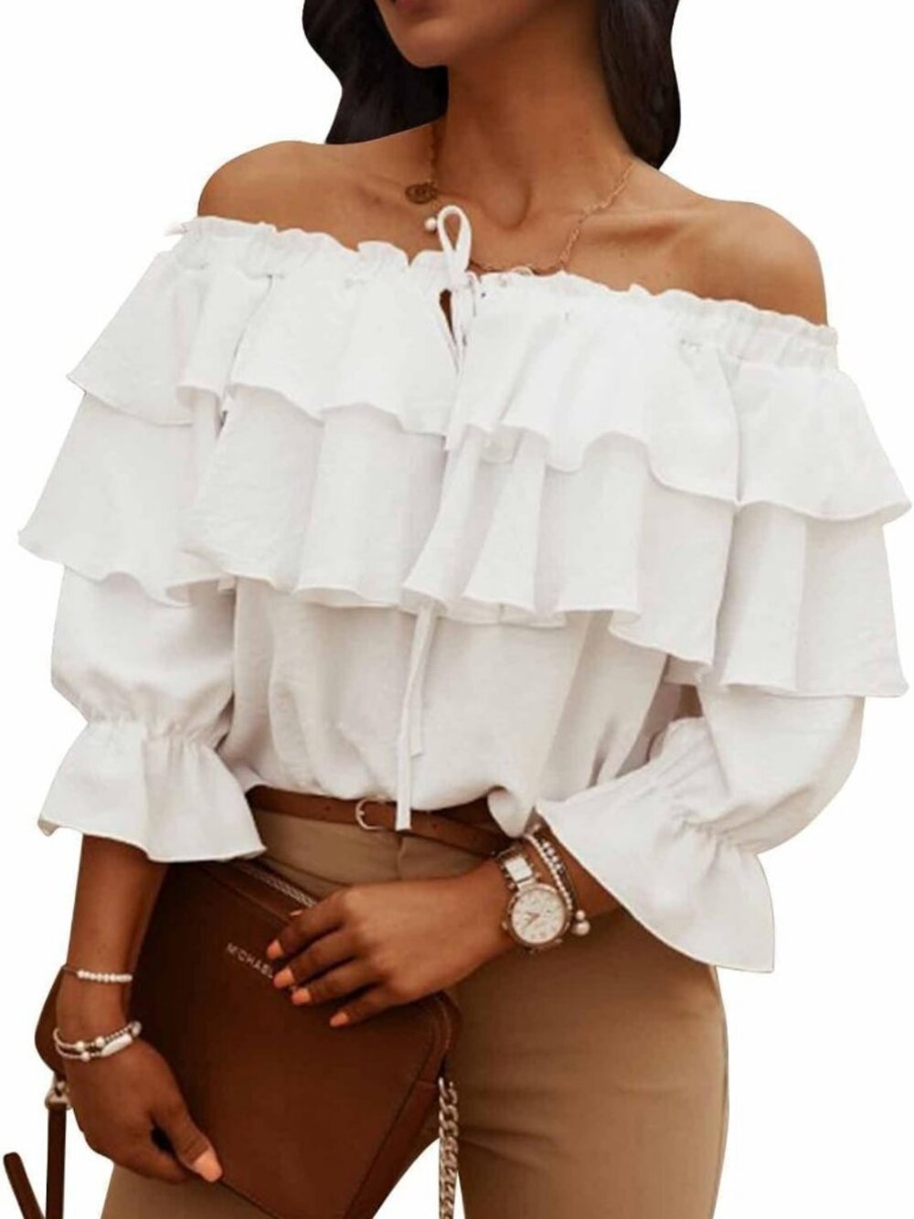 Stylish Off-Shoulder Ruffle Tops for Women | Dressy Casual Blouses & Shirts